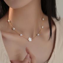 Neue Ankunft Süße Rose Blume Natürliche Süßwasser Perle 14K Gold Gefüllt Weibliche Kurze Kette Halskette Schmuck Hochzeit Geschenke Billig