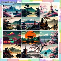 Ever shine Diamant Malerei Berg Quadrat Strass DIY Diamant Mosaik Landschaft Neuankömmling Stickerei Haus Weihnachts geschenk