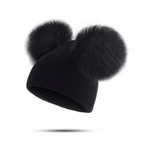 Baby Pompom Hat Winter Warmer Caps Knitted Beanie Fur Pom Pom Gorro bebe Boys Girls Kids Photography Props Cap 1pc