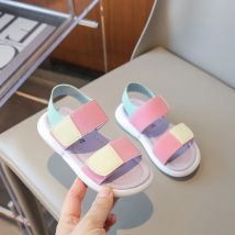 2024 Sommer neue Mädchen Sandalen koreanischen Stil Mode Kinder Schule weichen Boden kausalen Sandalen Open-Toe Kinder Outdoor Strands chuhe