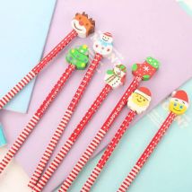 /20pcs Weihnachten Holz stift mit Radiergummi kreative Kind Geschenk Preis Briefpapier Kinder Schule Weihnachts geschenk Weihnachten Neujahr