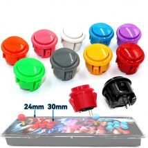10Pcs 24mm 30mm Arcade Push Button Mikroschalter Für Kopie Sanwa Hitbox Controller Neo Geo Schalter USB PS4 stick Konsole Spiel DIY