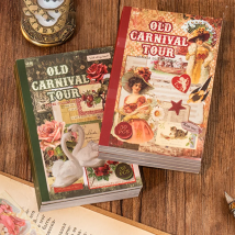 Mr. Paper 30pcs Vintage Sticker Book Old-Timey Amusement Park Tour Series Retro Theme Decal Collection Planner Journal Album Dec