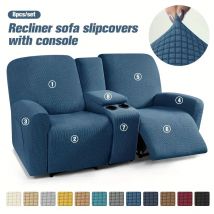 Liegesofabezüge mit Konsolenbezug, All-Inclusive-elastischer 2-Sitzer-Sesselbezug, abnehmbarer Loveseat-Schonbezug für Liegesofa