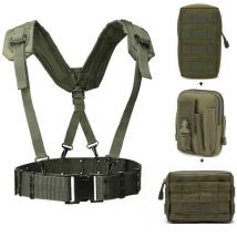 Tirantes ajustables para exteriores para hombres, tirantes tipo X, cinturón de servicio, arnés, correa de preparación de combate