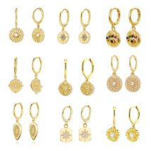 Guardian Series Stars Flowers God Eye Simple Round Multi-hanging Hoop Earrings for Women Drop Ring Jewelry Pendientes Orecchini