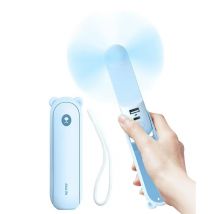 JISULIFE Ventilatore portatile, batteria da 4500 mAh con autonomia di 37 ore, 3 velocità, ventilatore personale pieghevole portatile tascabile con torcia Power Bank