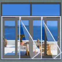 DTGJ Insekten-Moskitonetz, Reißverschluss, Fensternetz, weiß, individuelle Größe, Türgitter, Tüll, unsichtbares Fiberglas gegen Mückenfliegen