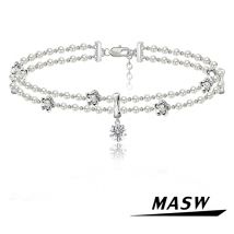 Masw Original Design Luxus Halskette für Frauen Trend neue beliebte Schmuck simulierte Perle Blumen Halskette für Party Geschenk