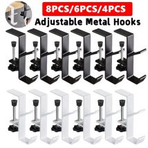2/4/6/8 Stück Weihnachtsstrumpfhalter, verstellbarer Kaminstrumpf und Girlandenaufhänger, Metallhaken für Zuhause, Party-Dekoration