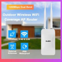 KuWFi 1200Mbps Router AP esterno Dual Band Punto di accesso Wi-Fi wireless Router AP Antenna esterna ad alto guadagno Ripetitore POE 24V