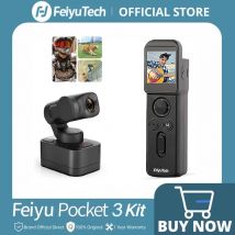 FeiyuTech Pocket-3 Cámara de acción estabilizada con cardán de 3 ejes desmontable, 12 MP, 130° FOV, CMOS de 1/2,3", vídeo 4K 60, magnética, seguimiento AI, deportes/motocicleta, inalámbrica