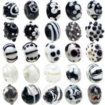 Seria kolorów czarnych 2/4/6 sztuk/partia mieszany styl ręcznie robione szklane koraliki Lampwork