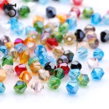 3 4 6 mm österreichische Doppelkegel-Kristallperlen für Schmuckherstellung, Diy-Zubehör, mehrfarbige facettierte Glas-Abstandsperlen im Großhandel