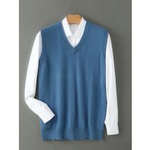 Women's Plus Size 5XL V-Neck Mink cashmere Pullover camisole Spring Autumn New Style Knitted Pullover Vest Casual Solid Color