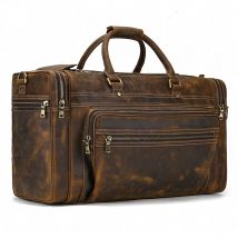 Exlarge Herren Crazy Horse leder Wochenende Tasche 22 "Echtem Leder Reise Duffle Große Vintage