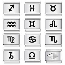 Trendy 12 Konstellation Laser Italienische Charms Links Fit 9mm Edelstahl Frauen Männer Schmuck DIY Mode Perlen Armbänder Geschenke