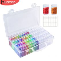 Huacan DIY Diamant Mal werkzeuge Perlen Lagerung Diamant Mosaik transparente Box 32/42/48/64 Flaschen