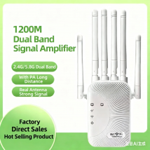 Amplificatore Wifi 1200Mbps /300Mbps Dual band 2.4G/5G Ripetitore Espansore di rete Gamma Extender Ripetitore di segnale WiFi Router wireless