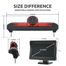 Cámara de visión trasera para coche, luz de freno de 170 grados, Monitor de 4,3 pulgadas para FIAT Ducato CITROEN Jumper PEUGEOT Boxer 2006-2015