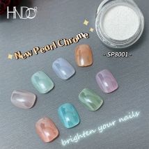 HNDO Conchiglia in polvere di perla bianca Sfregamento Polvere cromata Effetto brillante lucido per manicure Unghie artistiche fai da te Design Unghie Pigmento glitterato