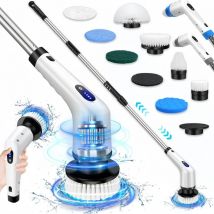 BRIEFNESS Lavapavimenti elettrico senza fili a 9 teste, doppia velocità, impugnatura estensibile per la pulizia dell'auto delle piastrelle del pavimento del lavandino della vasca del bagno