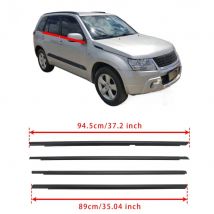 Oversea 4 Stück 5-Türer Außenfenster-Gummidichtung für Grand Vitara 2011 83831-65J00 Glas-Schutzdichtung Wetterschutzgummi