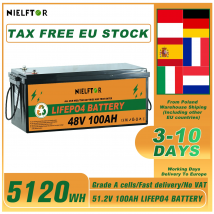 NIELFTOR New 24v 100AH 48v 100AH 200AH 300ah LiFePO4 Battery 12V 24v Lithium Iron Phosphate Batteries RV Solar Camping free tax
