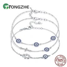 TONGZHE Mode Frauen Armband 925 Sterling Silber Hamsa Bösen blick Armband Türkei Schmuck Hand Armbänder Für Frauen Pulseras 2020