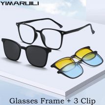 YIMARUILI Mode Retro TR90 Magnetische Polarisierte Clip-on Brille Quadratische Optische Brillen Rahmen Männer und Frauen 6201