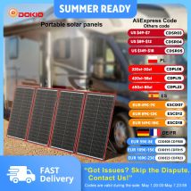 Pannello solare portatile pieghevole Dokio 100W 160W 200W 300W con controller 12V (con staffa SKU) per campeggio familiare