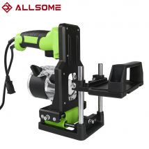 Allsome 2 in 1 Holzbearbeitung Stoßen Maschine Halterung, Holz Trimmen Maschine Halterung Aluminium Legierung Holz Trimmer Router Unterstützung