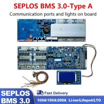 Seplos 3.0 Version Smart BMS 100A/150A/200A 24V/48V 13S 14S 8S 15S 16S LFP With Bluetooth LCD Screen BMS Li-Ion LiFePO4 Battery