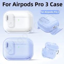 Für Airpods Pro 3 Hülle 2025, transparente magnetische Automatikhülle mit Telefonständer und Reinigungsset für Airpods Pro 3 Gen Ohrhörerhülle