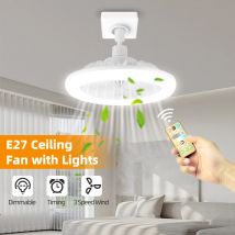 Leiser Decken ventilator mit Licht Fernbedienung 85-260V LED-Ventilator Kronleuchter Schlafzimmer Wohnzimmer Decke E27 elektrische Lüfter Lampe LED 30W