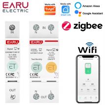 Inteligentny wyłącznik automatyczny Tuya WiFi ZigBee MCB 1/2P 63A z pomiarem energii, timerem, przekaźnikiem, licznikiem kWh, ochroną przed napięciem i prądem, zdalnym sterowaniem.