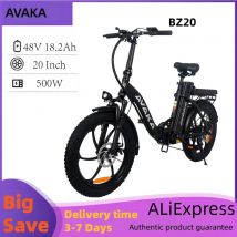 AVAKA BZ20 PLUS Foldable  E-bike 500W Motor Men's E-Mountain ebike 48V18.2AH Battery,20 Inch Fat Tire women's Electric Bike