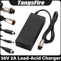 Caricabatterie intelligente 36V 2A per batterie al piombo-acido da 43.2V con connettore selezionabile XLR/GX16/RCA/DC di alta qualità