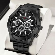 VA VOOM Marke herren Uhr Schwarz Edelstahl Business Stil 46,5mm Große Zifferblatt Original Quarzwerk Männer Uhr reloj Hombre