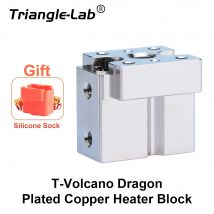 Trianglelab T-Volcano Dragon plattiertes Kupfer-Heizblock, kompatibel mit Trianglelab und Phaet Dragon Hotend 3D-Drucker HEAT BLOCK