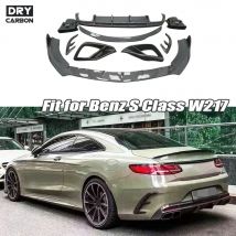 Przedni spojler pod zderzak, listwy wlotów powietrza, bodykity do Mercedesa Klasy S W217 C217 S63 S65 AMG Coupe 2014-2019, tylny dyfuzor, tylny spojler.