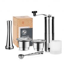 Capsule di caffè riutilizzabili per tazze Nespresso Espresso Crema Filtri per cialde di caffè ricaricabili in acciaio inossidabile con anello di dosaggio antimanomissione