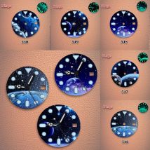 Heiße verkäufe 28,5mm S Logo Starry sky farbwechsel zifferblatt Grün Nachtleuchtende Fit NH35 Bewegung Uhr Modifikation Zubehör