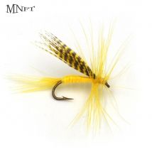 MNFT 10 Stück 12 #   Gelber Körper, helle Feder, Fliegenfischen, Fliegen, Widerhaken, künstlicher Insektenköder