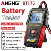 Tester akumulatorów kwasowo-ołowiowych 12V 24V do samochodów, analizator, automatyczny test obciążenia ANENG BT175 50~1999CCA, narzędzia diagnostyczne do obwodów ładowania.