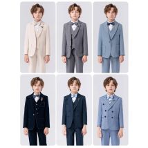 Bambini di lusso 4 pezzi/set giacca gilet pantaloni papillon vestito da festa bambini laurea fotografia vestito ragazzi costume da prestazione