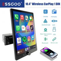 ESSGOO Touch Screen IPS Girevole da 10.1 Pollici Singolo DIN Unità di Testa Stereo per Auto Wireless Carplay Android Auto Radio USB AUX TF