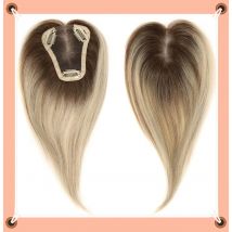 Capelli umani Remy al 100% Topper per capelli naturali Posticci per donna Base in seta 3 Clip in Toppers Capelli Topper per capelli in pizzo svizzero Traspirante