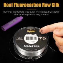 SeaKnight Marca MANSTER T2 Serie 100% Lenza da pesca in fluorocarbonio 100M, Linea in fibra di carbonio 3-35LB Aggiornamento Linea affondante Pesca in mare