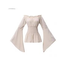 Pirate Costume Women Medieval Off Shoulder Sleeves Sexy Steampunk Corset Wench Renaissance Blouse